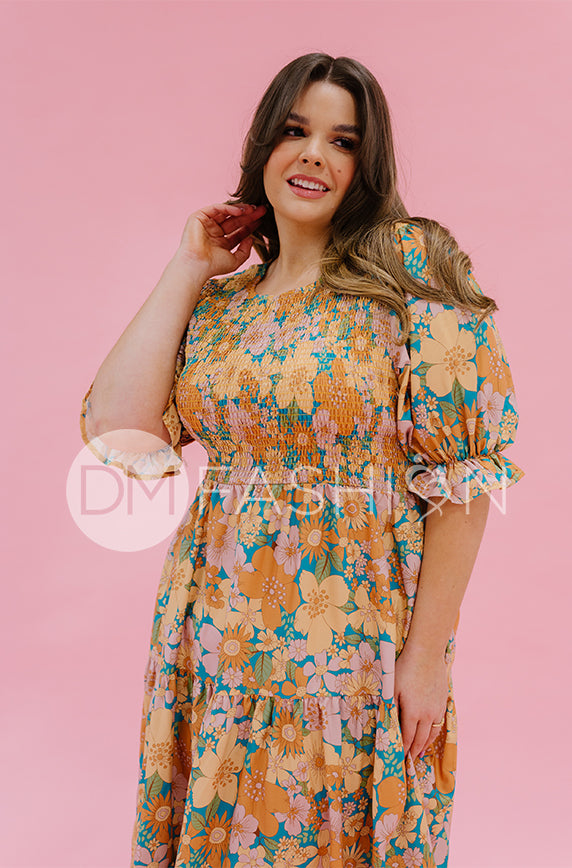 Calliope Retro Floral Dress - DM Exclusive - Maternity Friendly