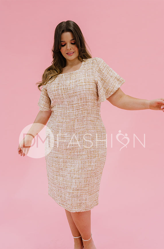 Plus size tweed dress best sale