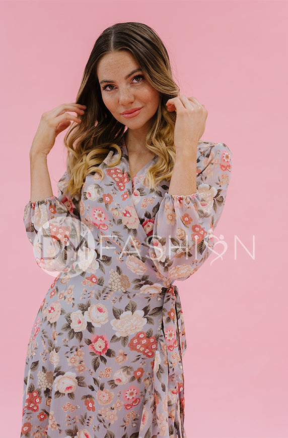 Melanee Misty Garden Wrap Dress - DM Exclusive