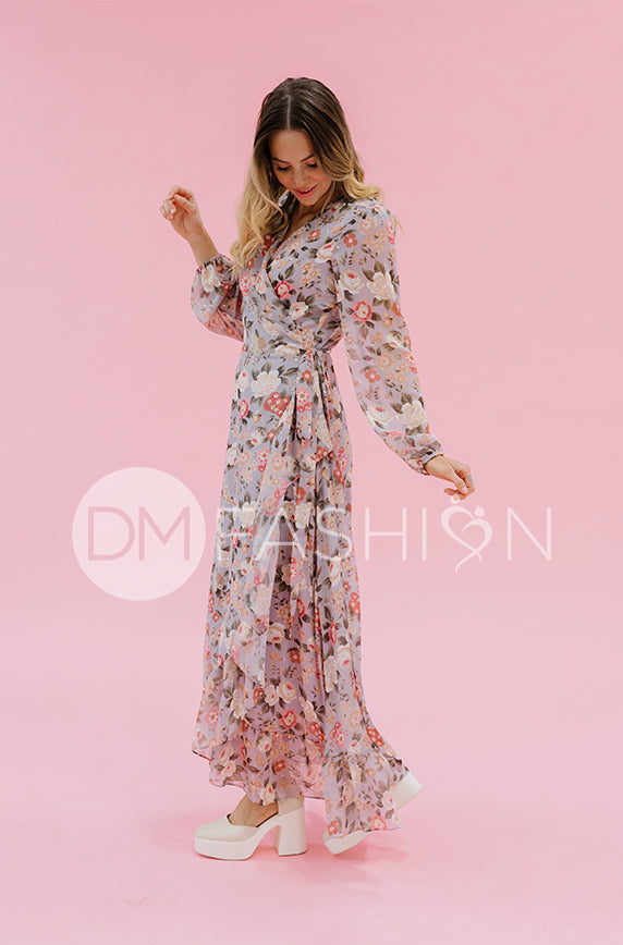 Melanee Misty Garden Wrap Dress - DM Exclusive