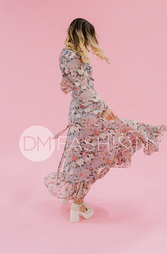 Melanee Misty Garden Wrap Dress - DM Exclusive