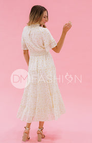 Dakota Créme Gold Stars Dress - DM Exclusive - Maternity Friendly