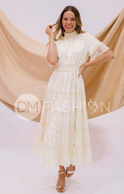 Dakota Créme Gold Stars Dress - DM Exclusive - Maternity Friendly