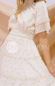 Dakota Créme Gold Stars Dress - DM Exclusive - Maternity Friendly