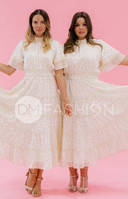 Dakota Créme Gold Stars Dress - DM Exclusive - Maternity Friendly