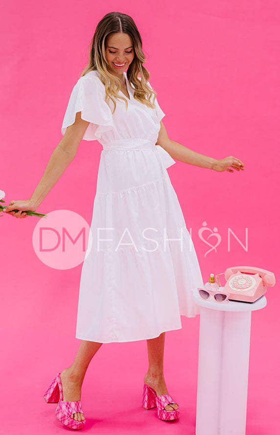 Tessa White Dress - DM Exclusive - Nursing Friendly - Maternity Friendly - FINAL SALE