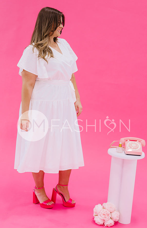 Tessa White Dress - DM Exclusive - Nursing Friendly - Maternity Friendly