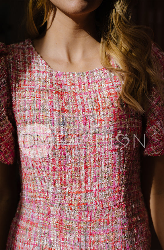Victoria Pink Tweed Sequin Dress - DM Exclusive - FINAL SALE
