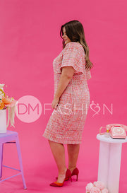 Victoria Pink Tweed Sequin Dress - DM Exclusive - FINAL SALE