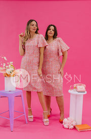 Victoria Pink Tweed Sequin Dress - DM Exclusive - FINAL SALE