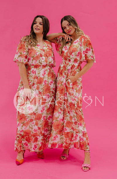 Kami Sunset Floral Dress - DM Exclusive - Maternity Friendly - Nursing Friendly - FINAL SALE
