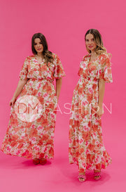 Kami Sunset Floral Dress - DM Exclusive - Maternity Friendly - Nursing Friendly
