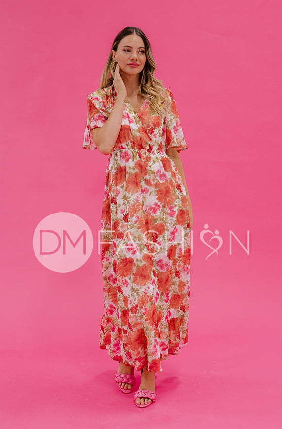 Kami Sunset Floral Dress - DM Exclusive - Maternity Friendly - Nursing Friendly