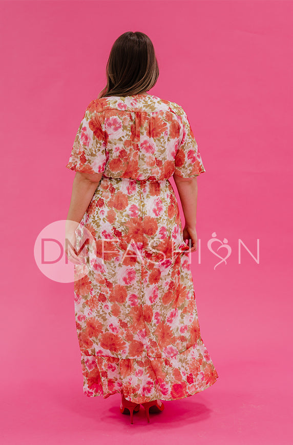 Kami Sunset Floral Dress - DM Exclusive - Maternity Friendly - Nursing Friendly - FINAL SALE