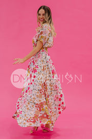 Verona Multi Pink Floral Dress - DM Exclusive