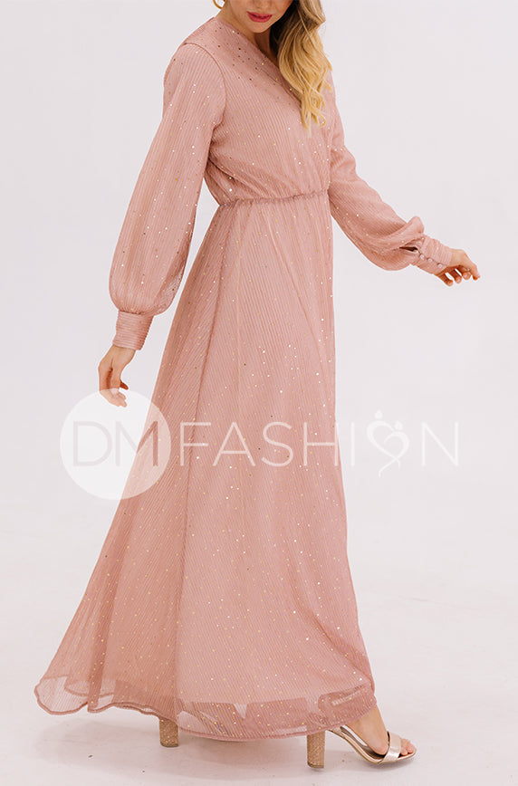 Jasmine Pink Champagne Sequin Gown - DM exclusive - Nursing Friendly