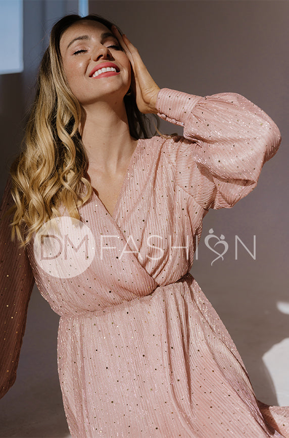 Jasmine Pink Champagne Sequin Gown - DM Exclusive - Nursing Friendly - Maternity Friendly