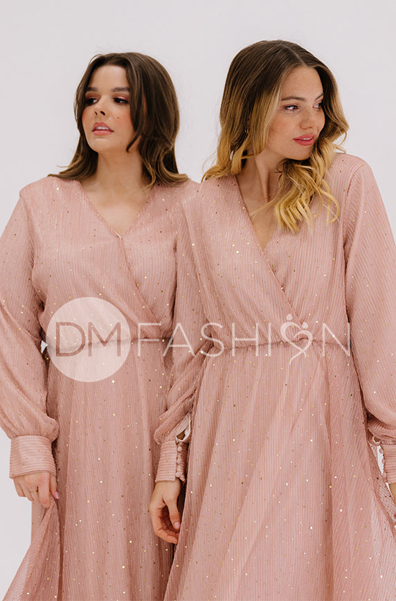 Jasmine Pink Champagne Sequin Gown - DM Exclusive
