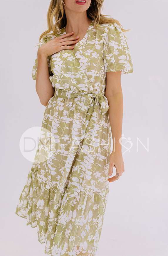 Tara Apple Green Satin Dress – DM Exclusive – Nursing Friendly