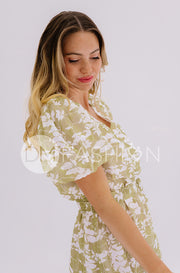 Tara Apple Green Satin Dress – DM Exclusive – Nursing Friendly