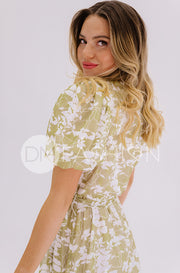 Tara Apple Green Satin Dress – DM Exclusive – Nursing Friendly