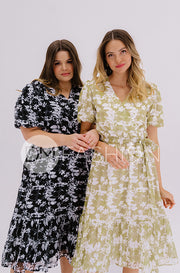 Tara Apple Green Satin Dress – DM Exclusive – Nursing Friendly