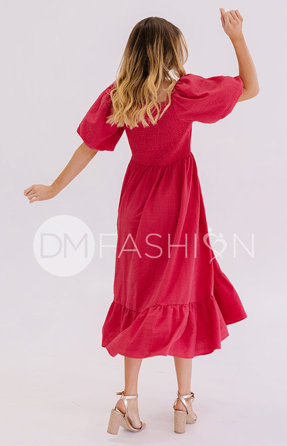 Josie French Rose Square Neck Dress - DM Exclusive - Maternity Friendly