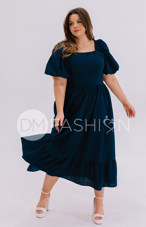 Josie Prussian Blue Dress - DM Exclusive - Maternity Friendly