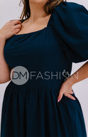 Josie Prussian Blue Dress - DM Exclusive - Maternity Friendly