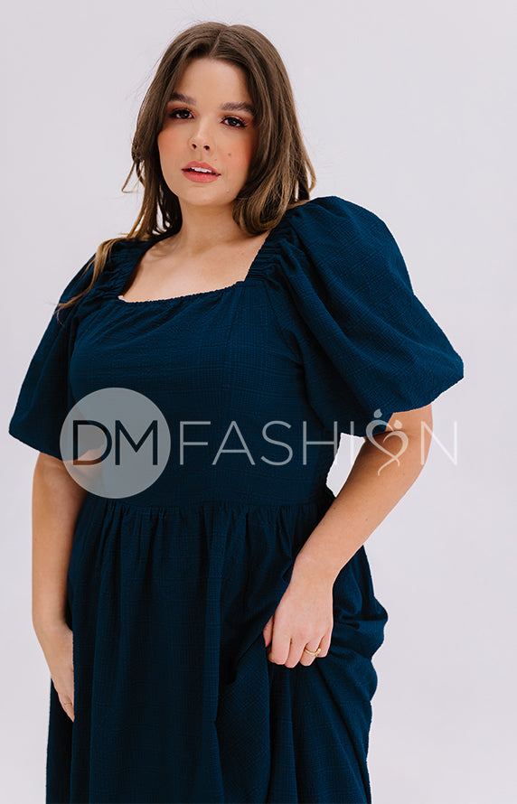 Josie Prussian Blue Dress - DM Exclusive - Maternity Friendly