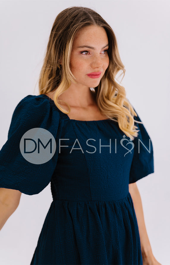 Josie Prussian Blue Dress - DM Exclusive - Maternity Friendly