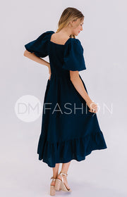 Josie Prussian Blue Dress - DM Exclusive - Maternity Friendly