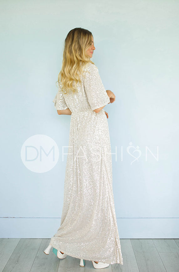 Daphne Champagne Sequin Gown - DM Exclusive