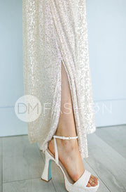 Daphne Champagne Sequin Gown - DM Exclusive