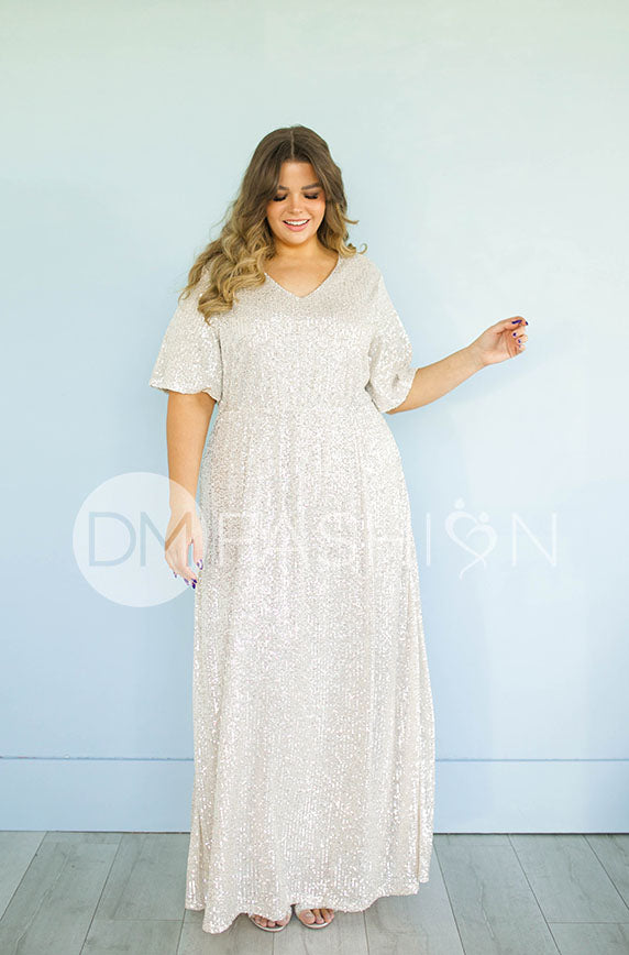 Daphne Champagne Sequin Gown - DM Exclusive