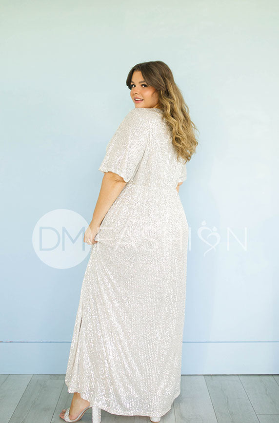 Daphne Champagne Sequin Gown - DM Exclusive