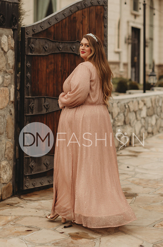 Jasmine Pink Champagne Sequin Gown - DM Exclusive