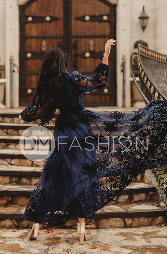 Skye Navy Floral Maxi - DM Exclusive - Restocked - Maternity Friendly