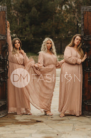 Jasmine Pink Champagne Sequin Gown - DM Exclusive