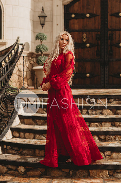 Skye Red Gown - DM Exclusive - Restocked - Maternity Friendly