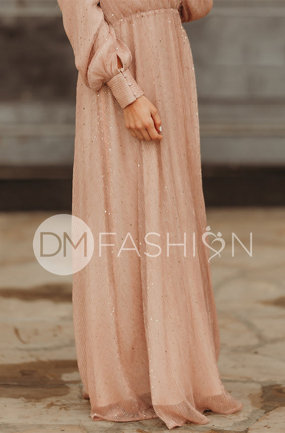 Jasmine Pink Champagne Sequin Gown - DM Exclusive