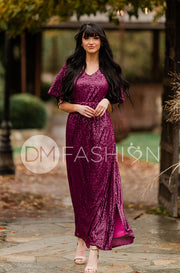 Daphne Twilight Purple Sequin Gown - DM Exclusive - Maternity Friendly