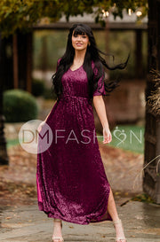 Daphne Twilight Purple Sequin Gown - DM Exclusive - Maternity Friendly
