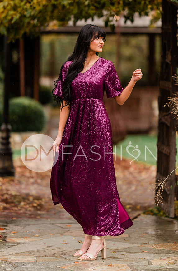 Daphne Twilight Purple Sequin Gown - DM Exclusive - Maternity Friendly
