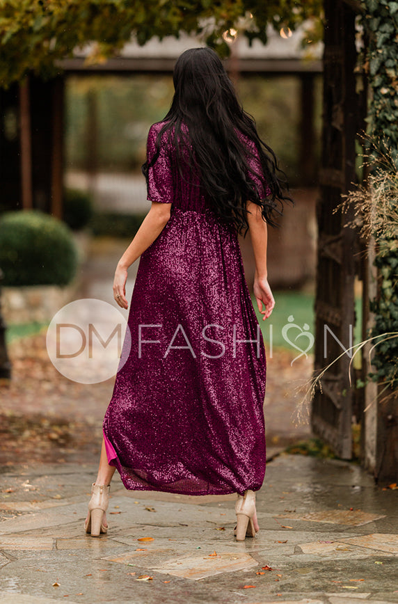 Daphne Twilight Purple Sequin Gown - DM Exclusive - Maternity Friendly