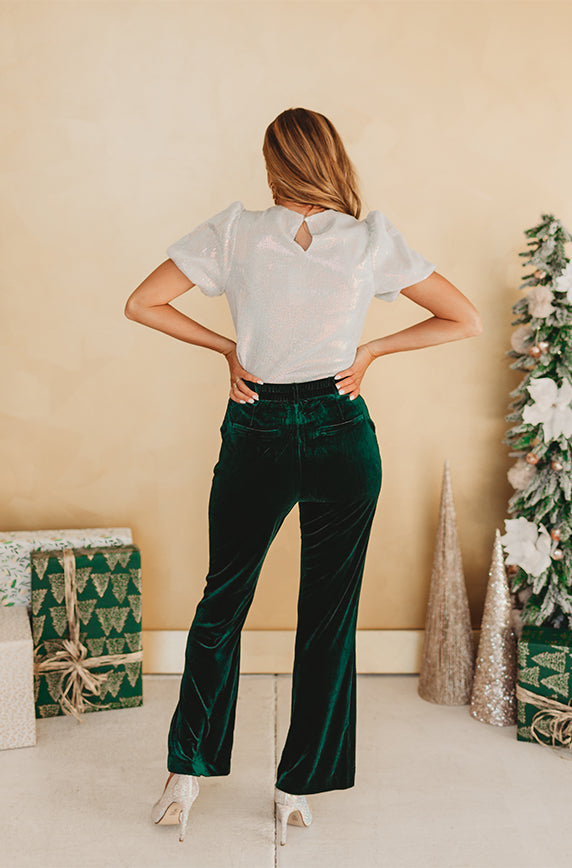 City Night Silver Blue Sequin Top- FINAL SALE
