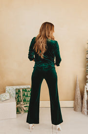 Millie Emerald Velvet Blazer Set