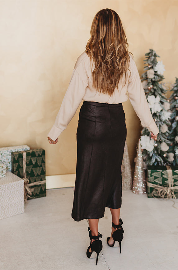 Black Panther Suede Skirt- FINAL FEW