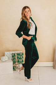 Millie Emerald Velvet Blazer Set- FINAL FEW