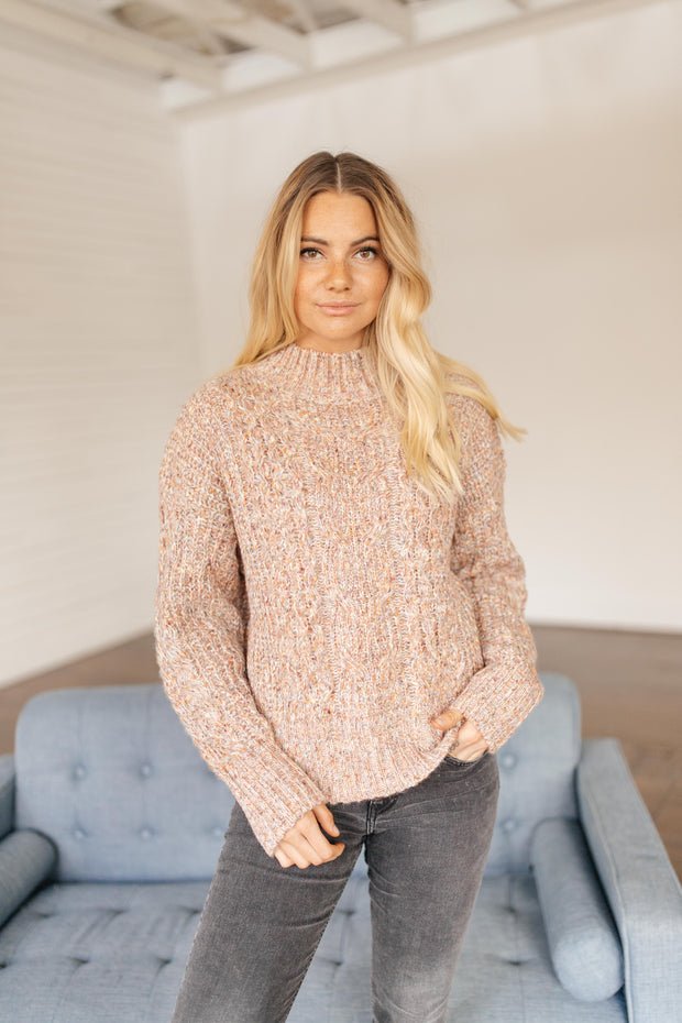 Slow Fade Blush Speckled Sweater - FINAL SALE